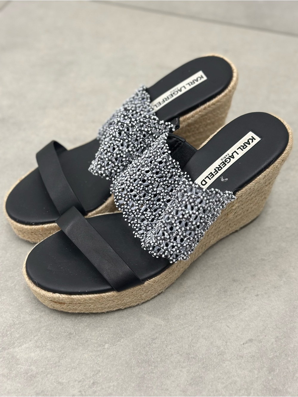 Karl Lagerfeld "Celies" Espadrille Wedge Sandals - Size 8.5